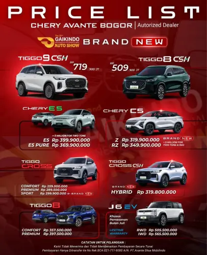 Pricelist Harga Chery cisarua 2025